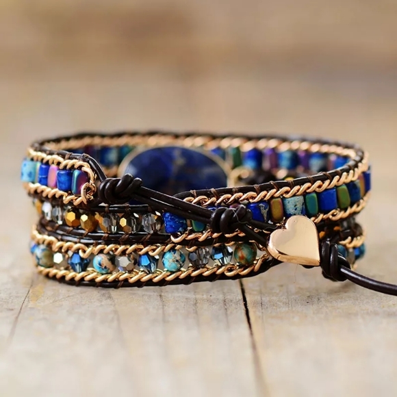 Handmade Natural Crystal Gemstone Wrap Bracelet Hippie Chic … - Picture 6 of 8